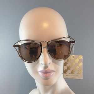 NWT Karen Walker Simon Round Mirrored Sunglasses